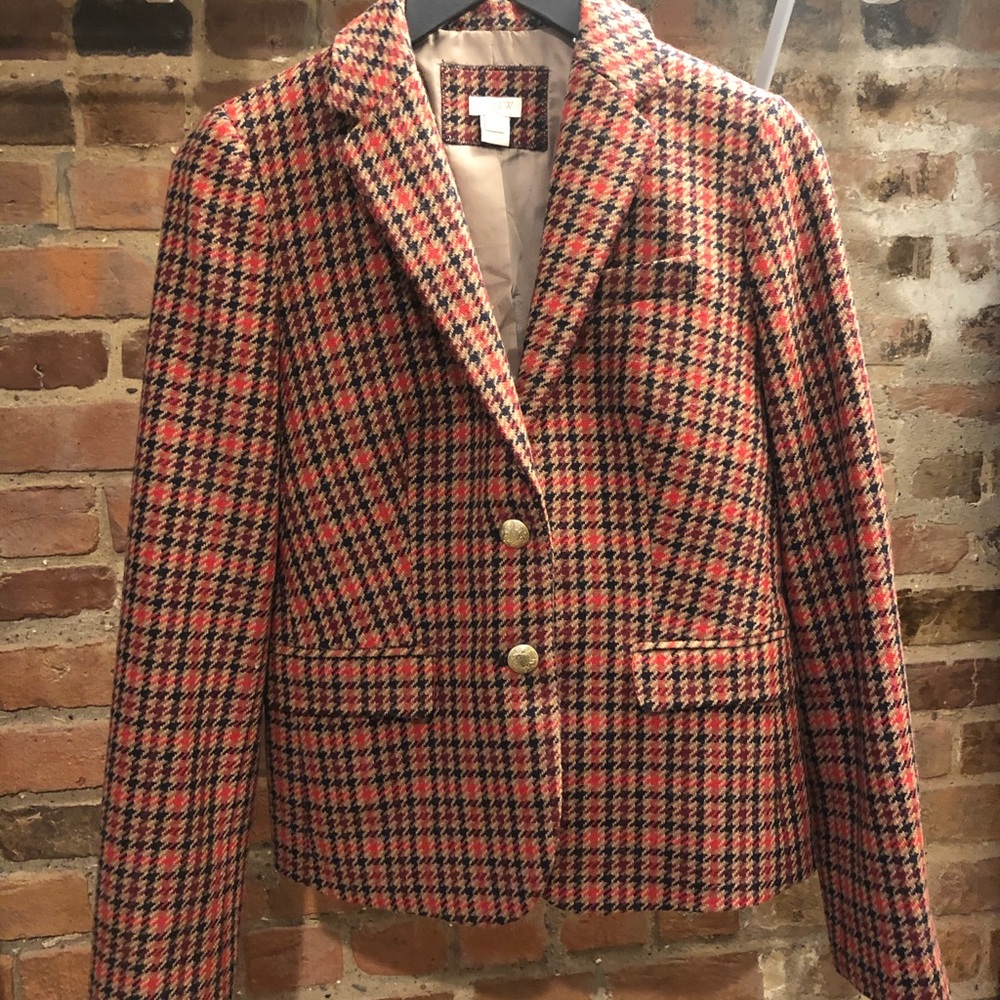 J. Crew plaid tweed blazer